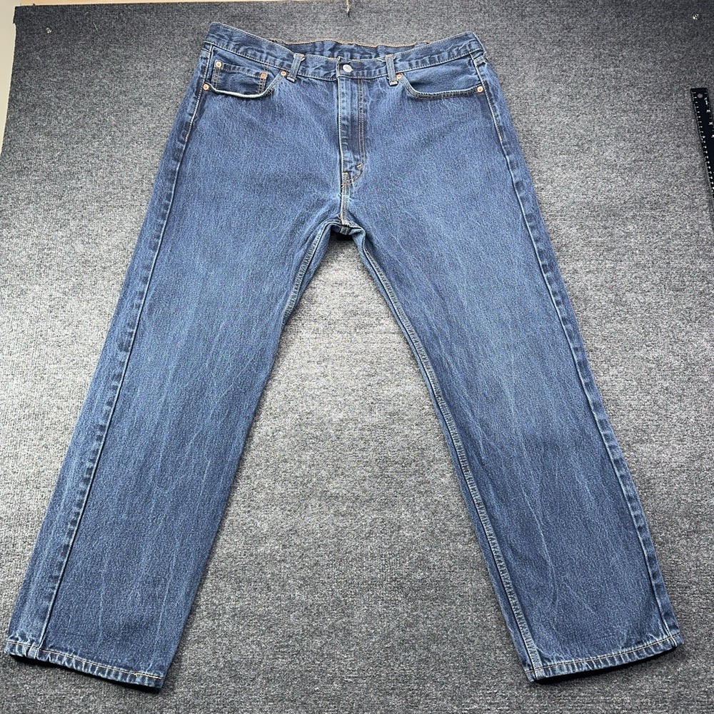 Levi's 505 Blue Denim Straight Leg Jeans Regular Fit Men's 40x32